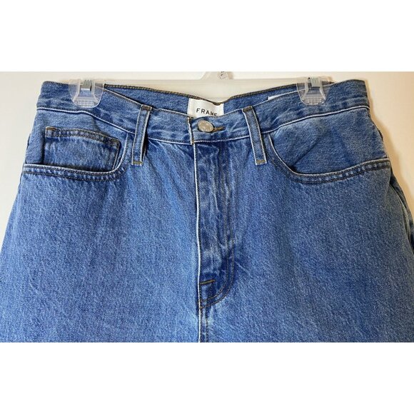 Frame Le Jane Crop Jeans Straight Leg Meadow Raw Hem Size 29 - Picture 2 of 5